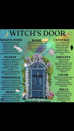 Witches Door, Witch Rituals, Green Witchcraft, Witch Stuff, Witch Spirituality, Magic Spell Book, Grimoire Book, Magical Home