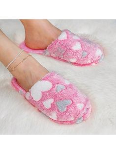 Cute Star Love Printed Soft Cotton Slippers Indoor Silent And Comfortable Warm Plush Slippers Lightweight And Warm Women's Slippers Pink Elegant,Fashionable    Geometric,Heart Bedroom Slippers   Women Shoes, size features are:Bust: ,Length: ,Sleeve Length: Heart Bedroom, Cotton Slippers, Plush Slippers, Bedroom Slippers, Cute Star, Geometric Heart, Slippers Women, Plus Size Vintage, Cute Stars