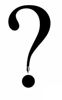 a black question mark on a white background