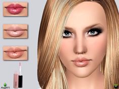 an animated image of a woman's face with different makeup shades and lipstick colors