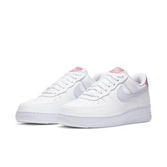 The women's Nike Air Force 1 Low "Desert Berry" is a refreshing vision in pastel. On the white tumbled leather upper is a minimal amount of pink and pastel purple, signifying the classic Air Force simplicity. Nike Air Force 1 Low, Air Force 1 Low, Pastel Purple, Nike Air Force 1, Air Force 1, Nike Air Force, Air Force, Nike Women, Berry