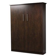 an armoire with two doors and no handles