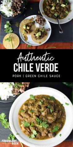 authentic chile verde with pork and green chile sauce is an easy weeknight meal that's ready in under 30 minutes