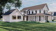 this is an artist's rendering of the farmhouse style house plans that are available for purchase