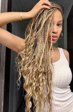 Barbershop Photography, Blonde Dreadlocks, Faux Loc, Blonde Balayage Highlights, Crochet Box, Hot Hair Colors, Long Box Braids