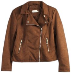 Glow Fashion Boutique Brown Moto Jacket Suede Leather Jacket With Zipper For Fall, Fall Suede Leather Jacket With Zipper, Fall Suede Leather Jacket With Zipper Closure, Fall Leather Jacket With Asymmetrical Zip, Brown Outerwear With Asymmetrical Zip For Fall, Brown Suede Long Sleeve Biker Jacket, Brown Asymmetrical Zip Outerwear For Spring, Fall Outerwear With Asymmetrical Side Zipper, Brown Suede Biker Jacket