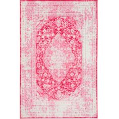 a red and white rug with an ornate design on the bottom, in front of a white background