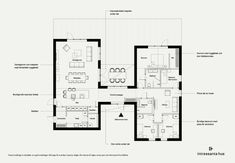 the floor plan for an office building with two floors and three rooms, all in one room