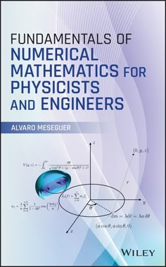 a book cover with an image of a blue object and the words, fundamentals of numerical