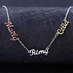 Three Color Name Necklace | Custom Jewelry | Beceff Handwritten Necklace, Trinity Necklace, Color Necklace, Gold Bar Necklace, Dainty Gold Necklace, Color Name