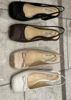 Super Feminine Aesthetic, Shoe Inspo Aesthetic, Shoes For Dress, Sophisticated Shoes, Round Toe Flats Shoes, Bowknot Dress, Feminine Shoes, Dr Shoes