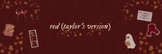 the red taylor's version cover art for their album, it is written in white