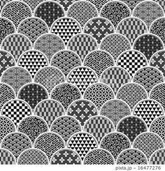 an abstract black and white pattern with geometric shapes in the center, as well as checkered