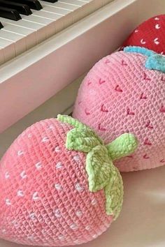 Furniture With Storage, Crochet Strawberry, Crochet Pillows