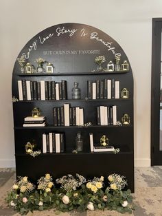 Each guest has their own book with their name and table number Seating Chart Book Theme, Book Wedding Seating Chart, Bookcase Seating Chart, Bookshelf Seating Chart, Book Seating Chart Wedding, Bookshelf Seating, Wedding Bookshelf, Book Seating Chart