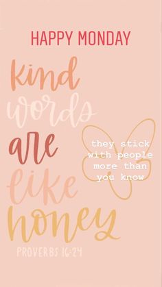 a pink poster with the words, happy monday and an image of a butterfly on it