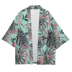 Our Tropical Kimono Shirt, a perfect blend of exotic flair and comfortable style. Embrace the vibrant energy of the tropics with this beautifully designed shirt that is sure to make a statement wherever you go. Crafted with care, our Tropical Kimono Shirt features lightweight and breathable fabric, making it ideal for warm weather and beach destinations. Its loose and flowing silhouette offers both comfort and versatility, allowing you to effortlessly transition from lounging poolside to explori Tropical Patterned Cotton Shirt, Printed Cotton Tropical Hawaiian Shirt, Cotton Tropical Hawaiian Shirt With Print, Tropical Printed Cotton Hawaiian Shirt, Tropical Cotton Hawaiian Shirt With Print, Patterned Tropical Print Hawaiian Shirt With Camp Collar, Patterned Hawaiian Shirt With Tropical Print And Camp Collar, Tropical Cotton Hawaiian Shirt With Hibiscus Print, Relaxed Fit Cotton Hawaiian Shirt