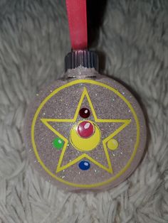 a christmas ornament with a star on it