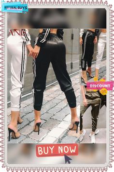 Casual Sport Pants Women Fahion Comfy Fitness Pants Running Gym Sport High Waist Striped Track Jogging Pants Trousers Stretch Sporty Harem Pants, Spring Stretch Pants With Side Stripes, Spring Stretch Bottoms With Side Stripes, High Waist Joggers For Fall, Summer Pants With Elastic Side Panels, Trendy Sweatpants With Side Stripes For Spring, Fitted Fall Joggers, Sport Pants Women, Sports Pants Women