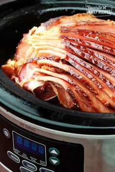 the ham is cooked in the slow cooker