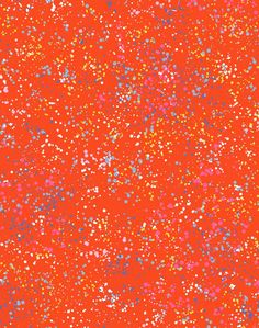 an orange background with multicolored dots