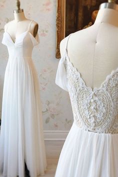 White Lace Prom Dress, Lace Long Prom Dress, Prom Dress Evening, White Evening Dress, Spaghetti Strap Prom Dress, Evening Dresses For Weddings, فستان سهرة, Prom Formal, White Off Shoulder