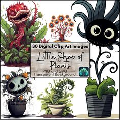 the digital clip art images for little shop of plants