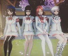 Yandere Student Council, Yansim Student Council, Student Council Aesthetic, 4 Person Pfp, Yandere Simulator Student Council, Akademi High, Yandere Simulator Characters, Instagram Captions Clever, Doki Doki Literature Club