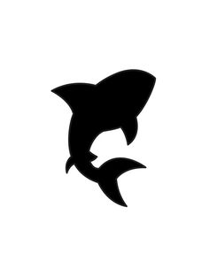 a black and white silhouette of a shark