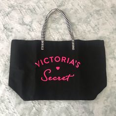 Brand New Vs Tote Bag. Can Be Used As A Travel Bag Too! Black Canvas Bag With Dust Bag For Errands, Black Canvas Pouch Bag For Shopping, Trendy Pink Pouch Canvas Bag, Large Capacity Pink Canvas Pouch Bag, Trendy Large Capacity Victoria's Secret Shoulder Bag, Trendy Victoria's Secret Large Capacity Shoulder Bag, Victoria's Secret Large Capacity Shopping Bag, Trendy Large Capacity Shoulder Bag From Victoria's Secret, Trendy Large Capacity Victoria's Secret Bag