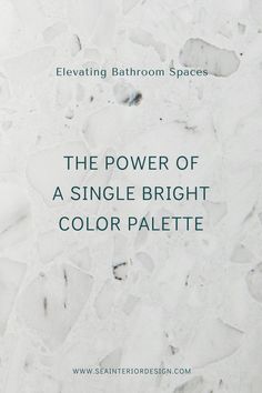 the power of a single bright color palette is shown in white marble with green lettering