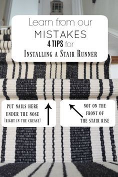 the instructions for how to install stair runners