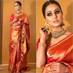 Indian Bridal Sarees, Saree Jewellery, Banarsi Saree, Silk Saree Kanchipuram, Saree Blouse Patterns, Wedding Saree Indian, Saree Trends