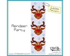 a cross stitch pattern for reindeer party