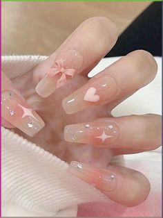 Coquette Nail Ideas, Coquette Nail, Pink White Nails, Fake Nails Designs, Short Coffin, Coquette Girl, Korean Nails, Girly Acrylic Nails, Really Cute Nails