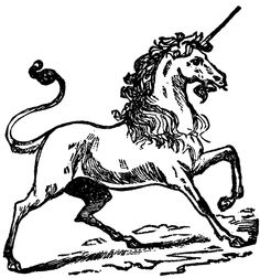 a black and white drawing of a unicorn with long manes on it's back legs