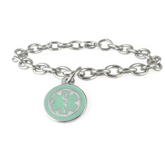 Enjoy the protection and style of our updated Mini pendant!Super durable stainless steel.Personalized engraving discreetly placed on the back of the pendant.Available in three chain styles: Box chain, Standard Curb, and Heavy Curb. Tiffany Heart, Box Chain, Heart Charm Bracelet, Mini Pendant, Chain Styles, Life Is, Silver Bracelet, Charm Bracelet, Medical