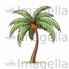 a palm tree with an eye on it's side and the word, imaginebella