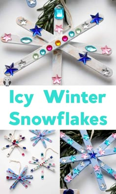 this is an easy winter snowflakes craft for kids to make