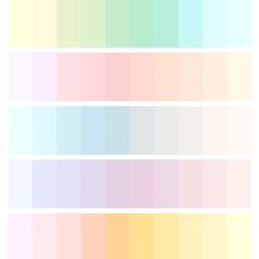 three different shades of pastel paint on a white background, one is yellow and the other is pink