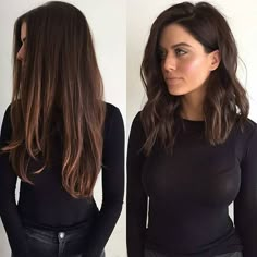 * Tranform ... Cut by @kelseygusto Color by @livvirden / @chrismcmillanthesalon  #BEHINDTHECHAIR Longbob Hair, Hair Today Gone Tomorrow, Brunette Balayage, Long Layered Haircuts, Long Brown Hair, Hair Images