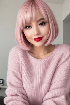 Pink Hair Bob, Hairstyles Peekaboo, Gorgeous Haircuts, Messy Bob Haircut, Peekaboo Hair Colors, Beautiful Wedding Makeup, Short Hair Highlights, Colorful Hairstyles, Peekaboo Hair