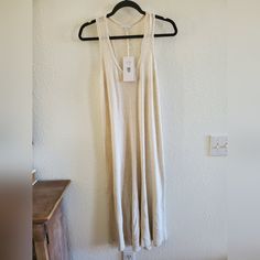 Johnny Was Calme Sleeveless Throw On Cozy Dress Beige Size Medium $148 Soft And Cozy Knotted Dress. -81% Tencel, 15% Linen And 4% Spandex Ptp 16in Length 40in A7 Knotted Dress, Cozy Dress, Dress Beige, Midi Dress, Size Medium, Spandex, Womens Dresses, Cream, Full Service