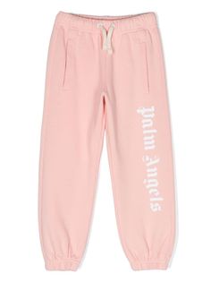 light pink cotton logo print at the leg elasticated drawstring waistband elasticated ankles two side inset pockets Angel Kids, Pink Sweat, Angels Logo, Kids Logo, Cotton Logo, Casual Trousers, Palm Angels, Casual Girl, Drawstring Waistband