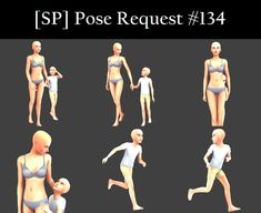 various poses and body shapes for the female character in the game spl pose request