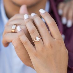 Inexpensive Engagement Ring | Pear Shaped Solitaire Rose Gold Chevron Engagement Ring | Simple Engagement Ring Ideas | Unique Engagement Rings | Wedding Ring Ideas