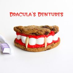 an advertisement for dracula's dentures is shown