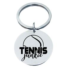 * TENNIS JEWELRY KEYCHAIN –  stainless steel tennis junkie charm keychain. Stainless steel won't rust, tarnish or change colors. * TENNIS GIFT- Perfect Gift For Tennis Players, Tennis Artwork, Jewelry Keychain