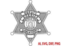 the sheriff badge is shown in black and white