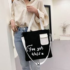 Canvas Stitching, Creative Personality, Crossbody Bags For Women, Mobile Phone Bag, Black Khakis, Bag Shoulder, Phone Bag, Canvas Bag, Making Ideas